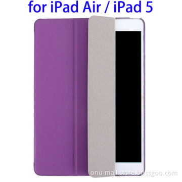 3 Folio Flip PU Leather Case with Frosted Plastic Black Cover for iPad Air